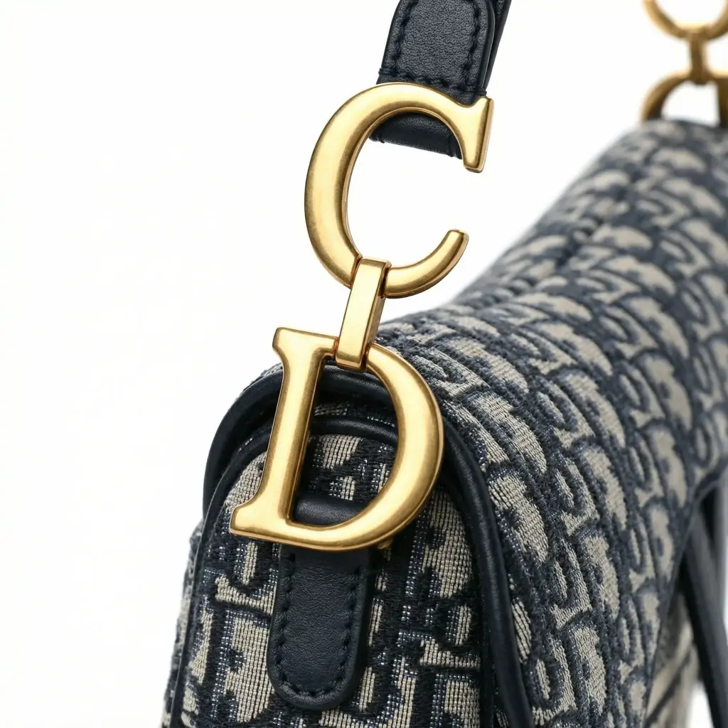 Bolso Saddle Bordado Oblique (Inspiración Dior) Azul 01.webp