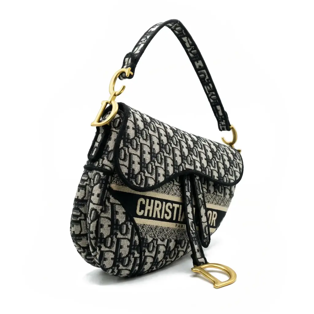 Bolso Saddle Bordado Oblique (Inspiración Dior) Negro 02.webp