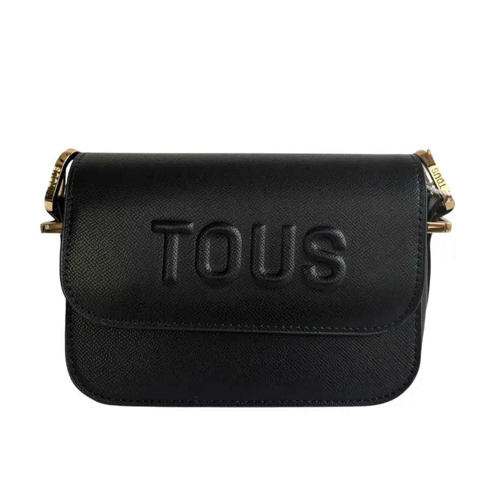 Bolso Tous bandolera - Inspiración Tous - Tipo Media Solapa - Color Negro.webp
