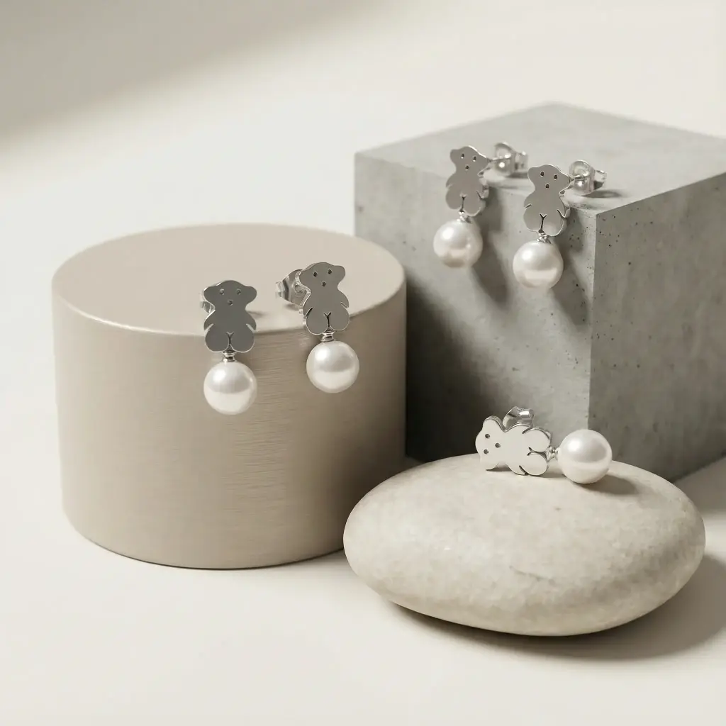 Pendientes de oso con perlas Inspiración Tous-04.webp