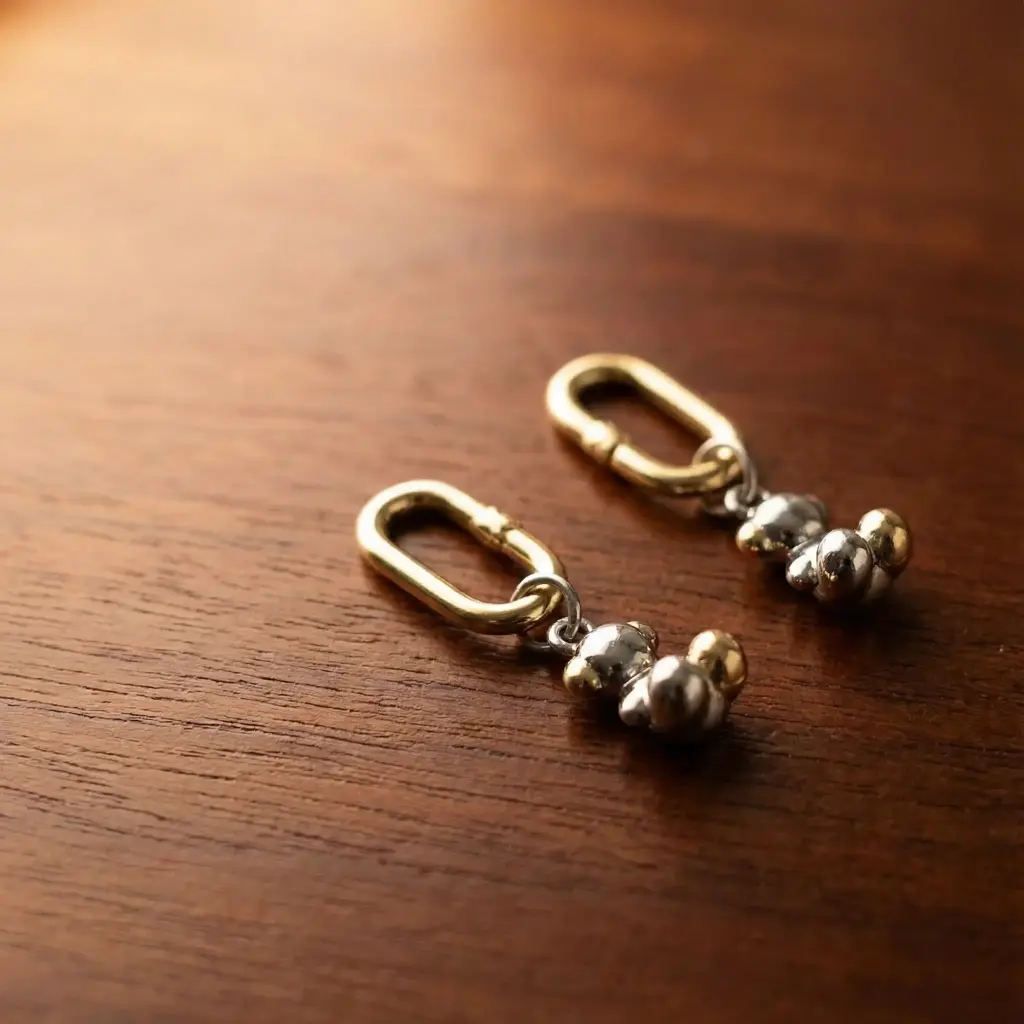 Pendientes diseño eslabón y motivo oso (Inspiración Tous) 01 copia.webp