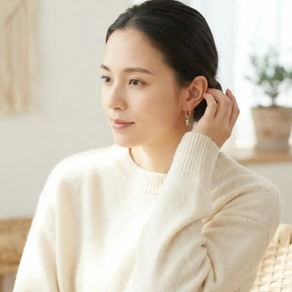 Pendientes diseño eslabón y motivo oso (Inspiración Tous) 07 copia.webp