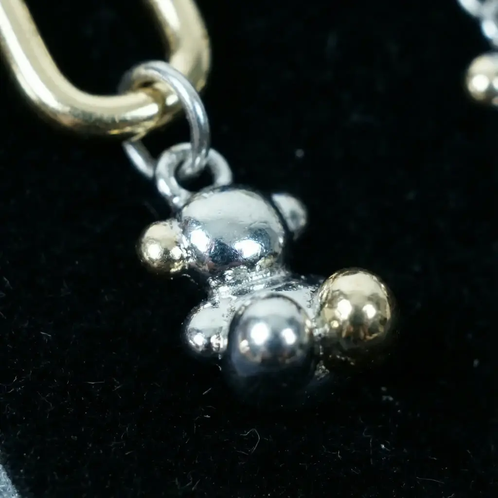 Pendientes diseño eslabón y motivo oso (Inspiración Tous) 02 copia.webp