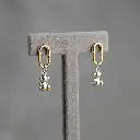 Pendientes diseño eslabón y motivo oso (Inspiración Tous) 04 copia.webp