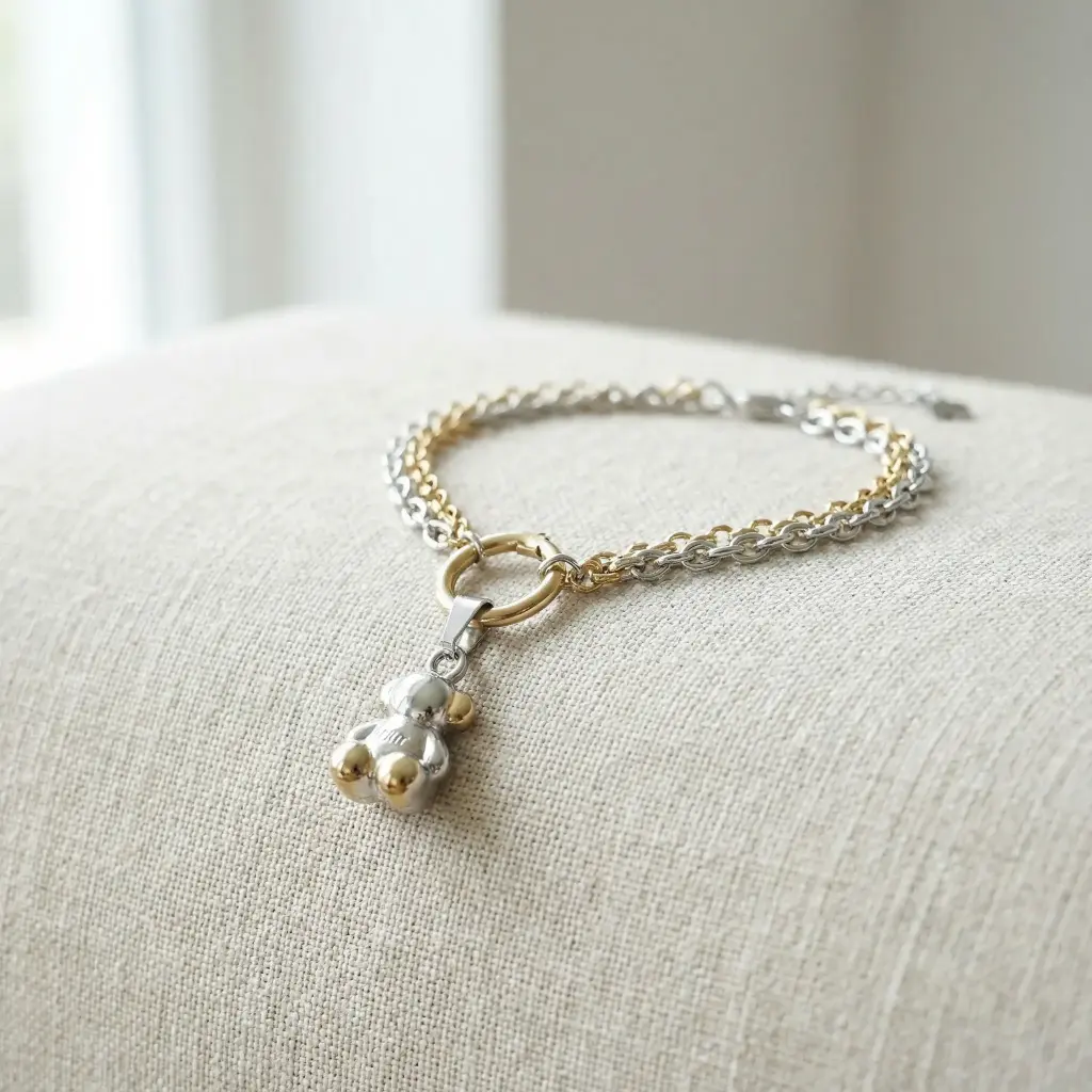 Pulsera de acero inoxidable de color dorado oso (Inspiración Tous)06 copia.webp