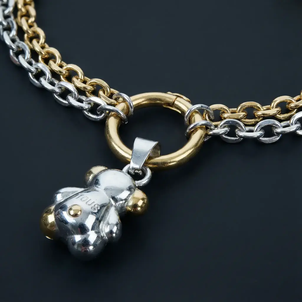 Pulsera de acero inoxidable de color dorado oso (Inspiración Tous)02 copia.webp