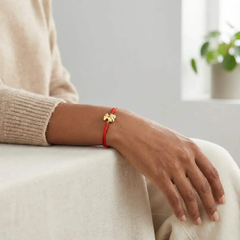 Pulsera de cordón rojo con un colgante de oso (Inspiración Tous) 06 copia.webp