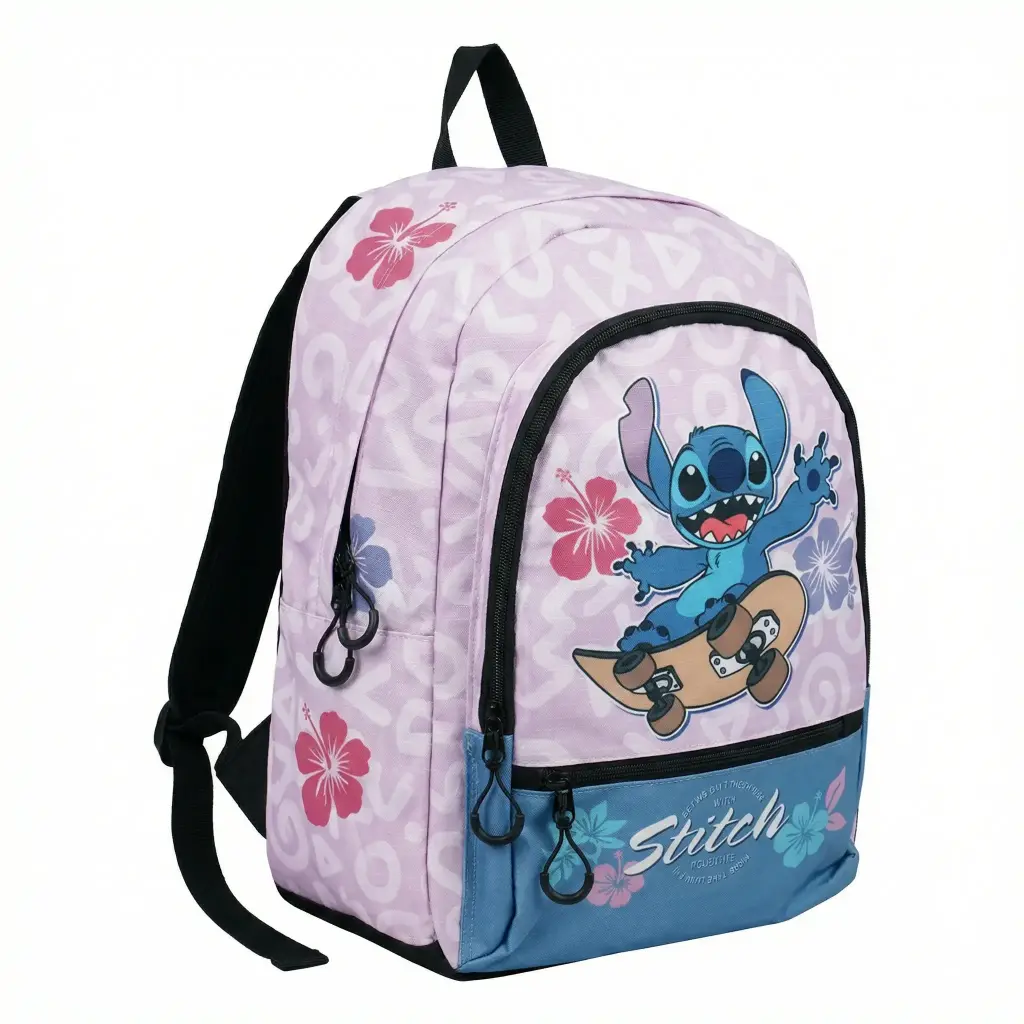 Mochila Escolar urbana Stitch Disney Morada 03 copia.webp