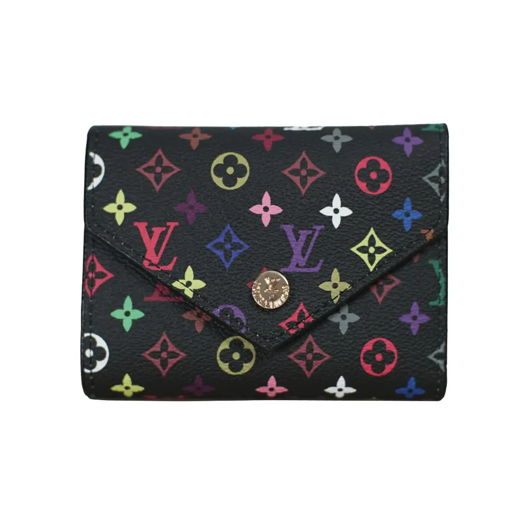 Cartera tarjetero Takashi murakami Negro (Inspiración Louis Vuitton) 01.webp