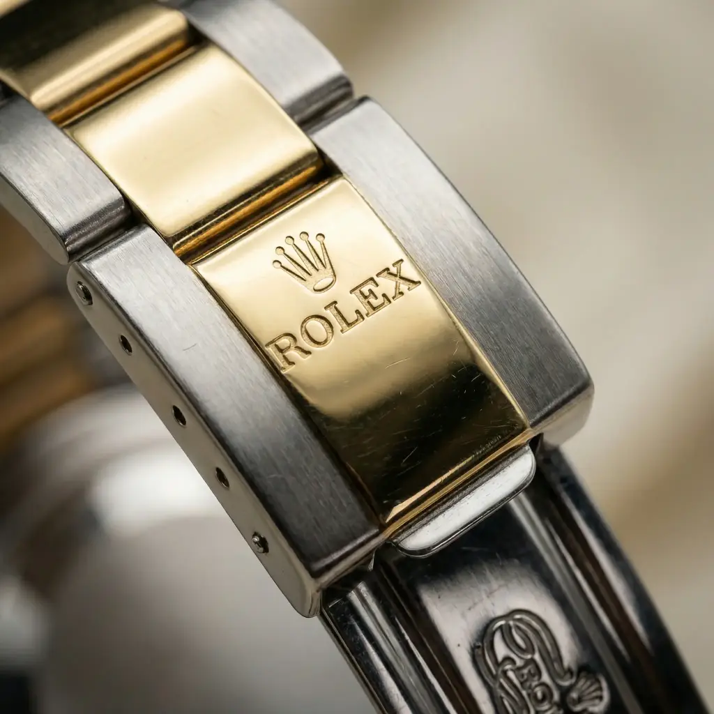 Reloj y pulsera color azul y dorado (Inspiración Rolex) 06.webp