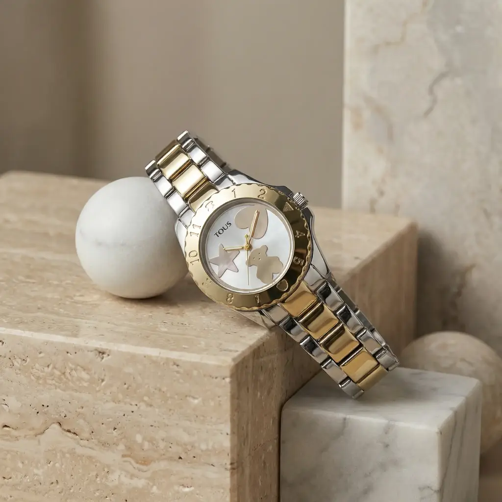 Reloj analógico Motif Bicolor (Inspiración Tous) 01.webp