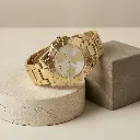 Reloj analógico Motif dorado (Inspiración Tous) 01.webp