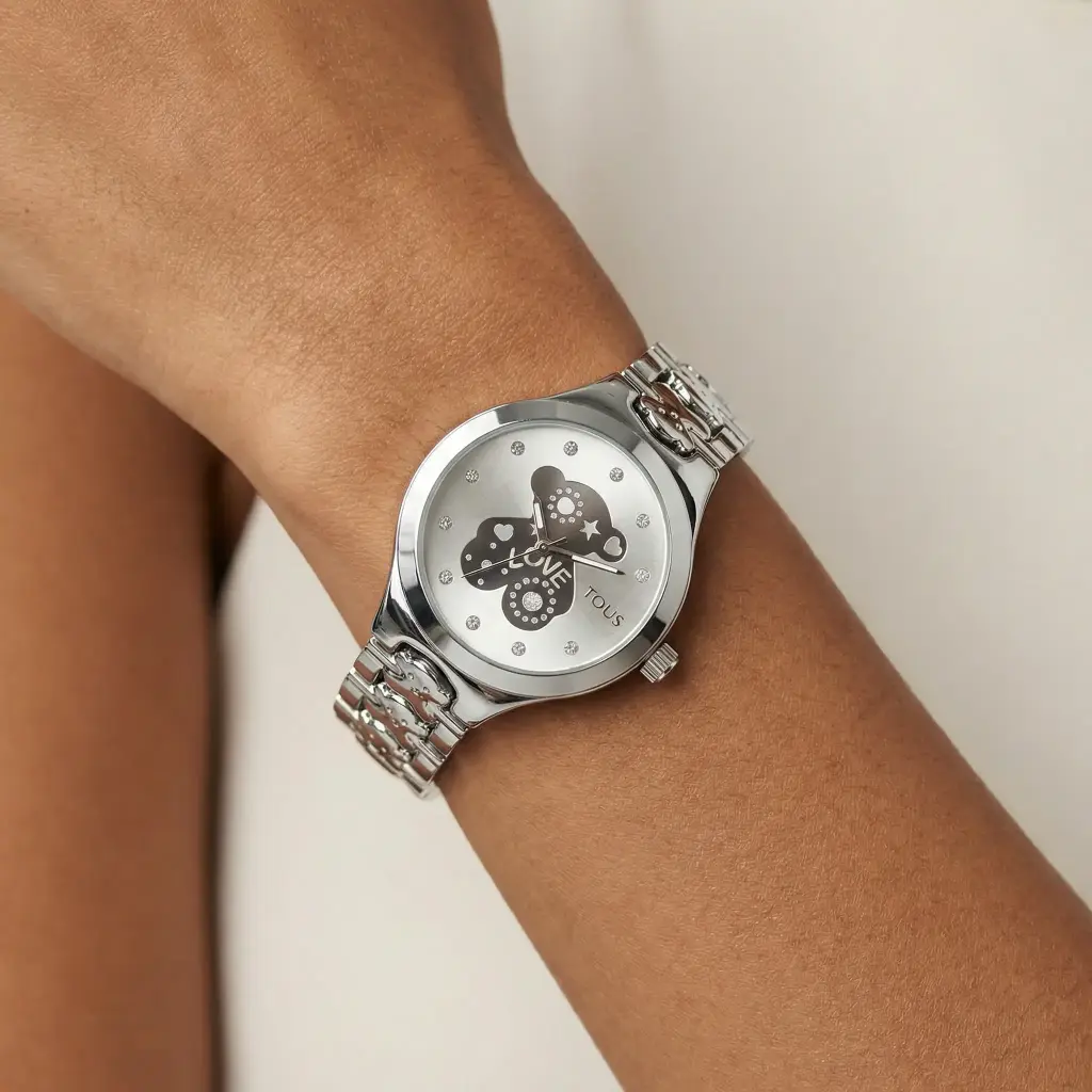 Reloj New Muffin plateado (Inspiración Tous) 06.webp