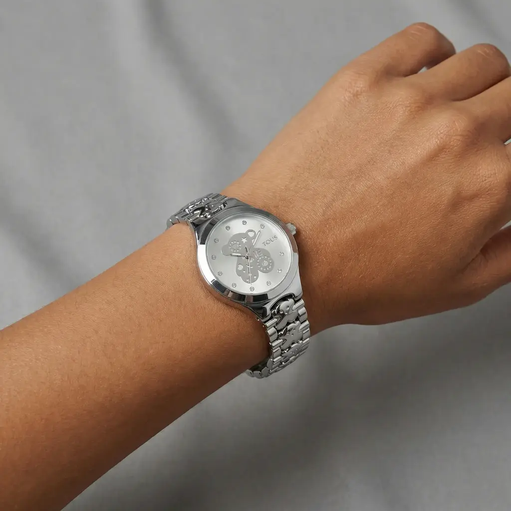 Reloj New Muffin plateado (Inspiración Tous) 05.webp