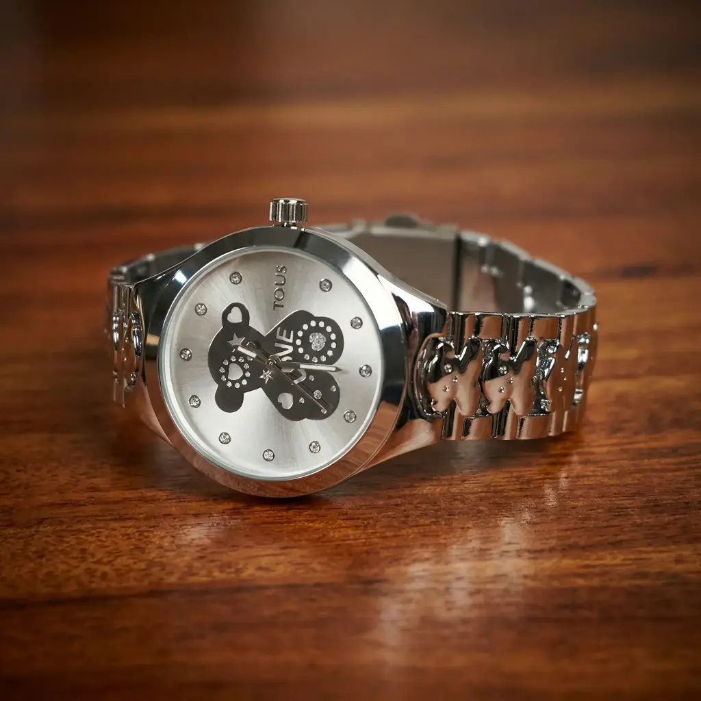 Reloj New Muffin plateado (Inspiración Tous) 03.webp