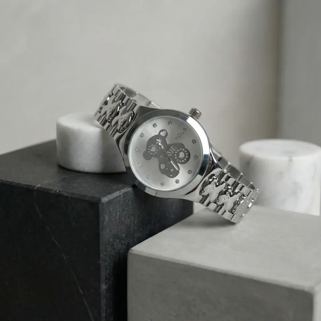 Reloj New Muffin plateado (Inspiración Tous) 01.webp