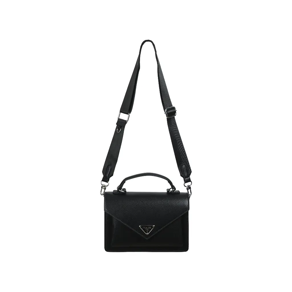 Bolso Bandolera Negro (Inspiración Prada) 02.webp