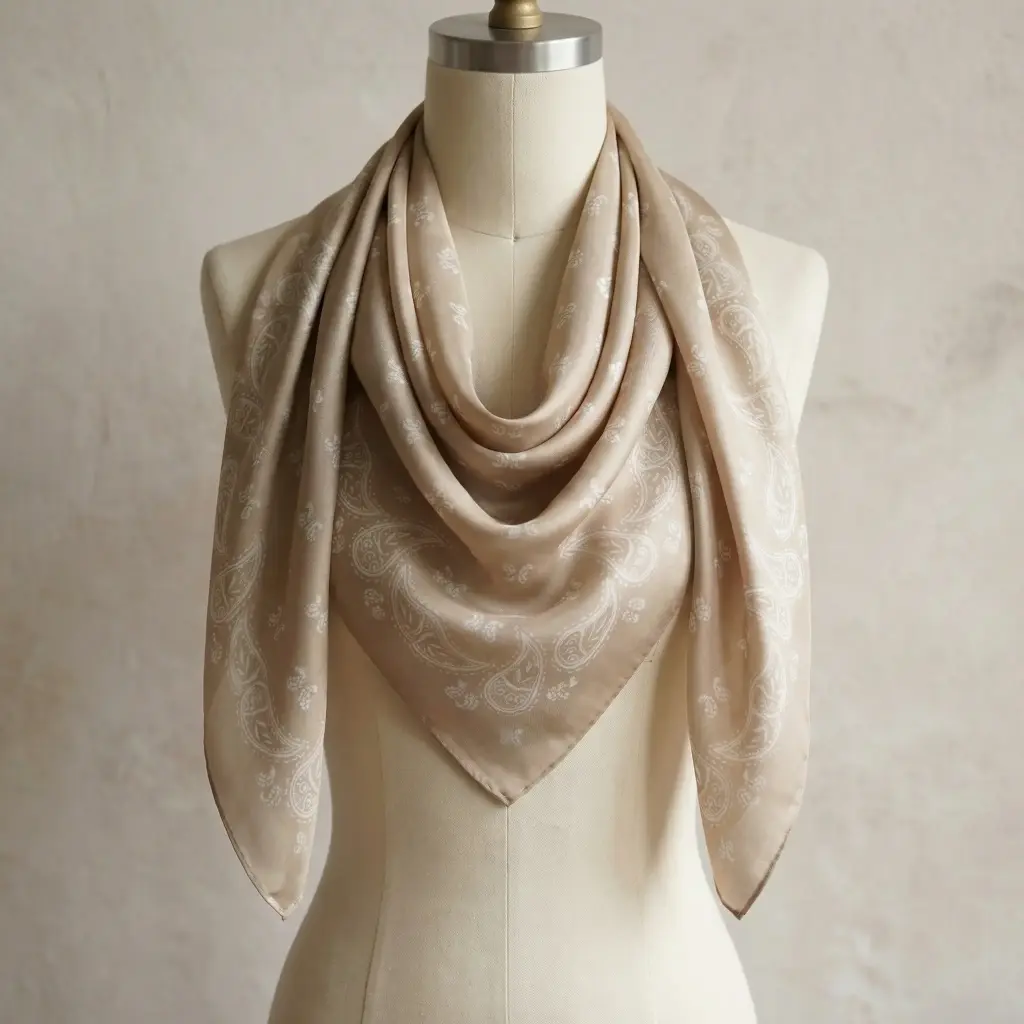 pañuelo cuadrado estampado beige 03.webp