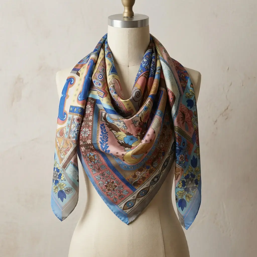 pañuelo cuadrado estampado azul (Inspiración Bimba y Lola) 02.webp