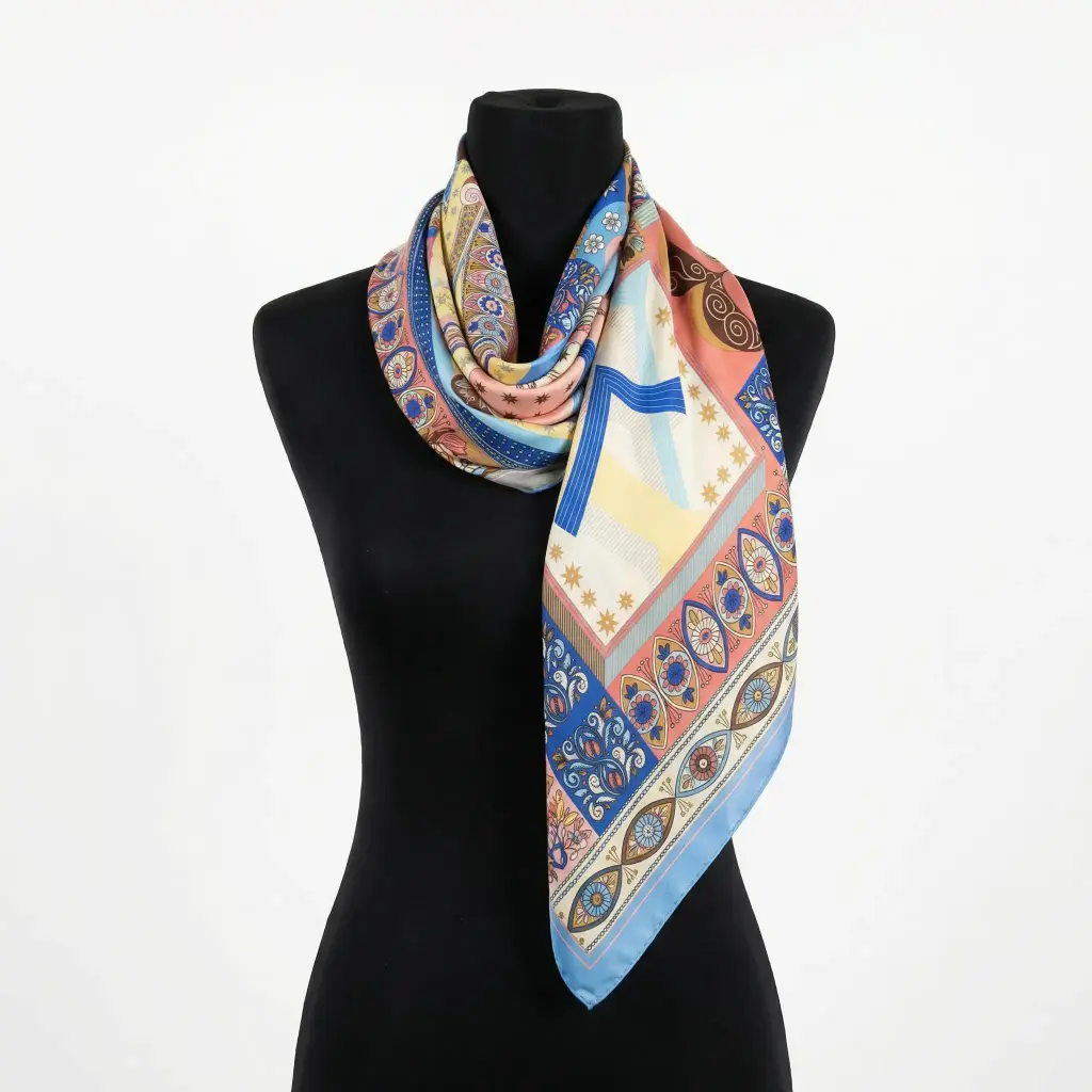 pañuelo cuadrado estampado azul (Inspiración Bimba y Lola) 04.webp