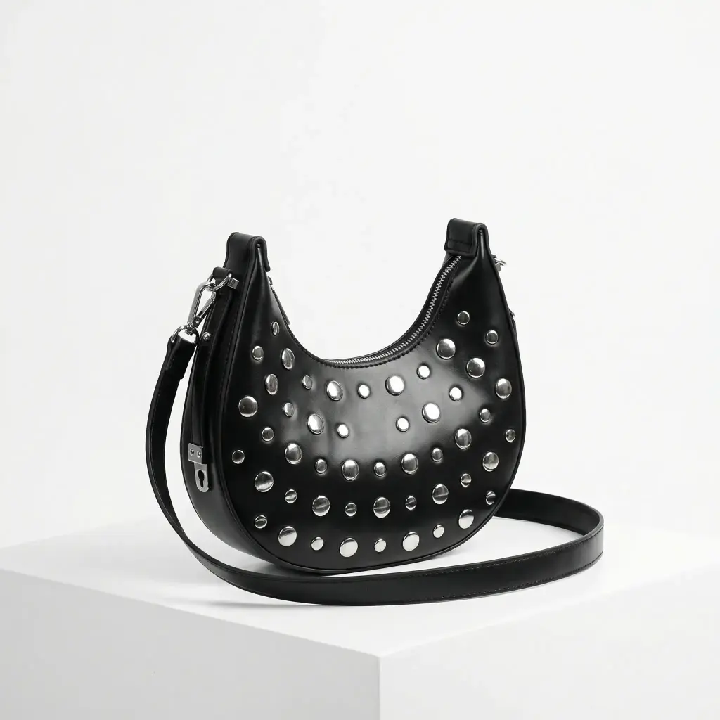 Bolso media luna con tachuelas Camila Karina 04.webp