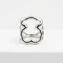 Anillo diseño silueta oso (inspiración Tous) plata 02.webp