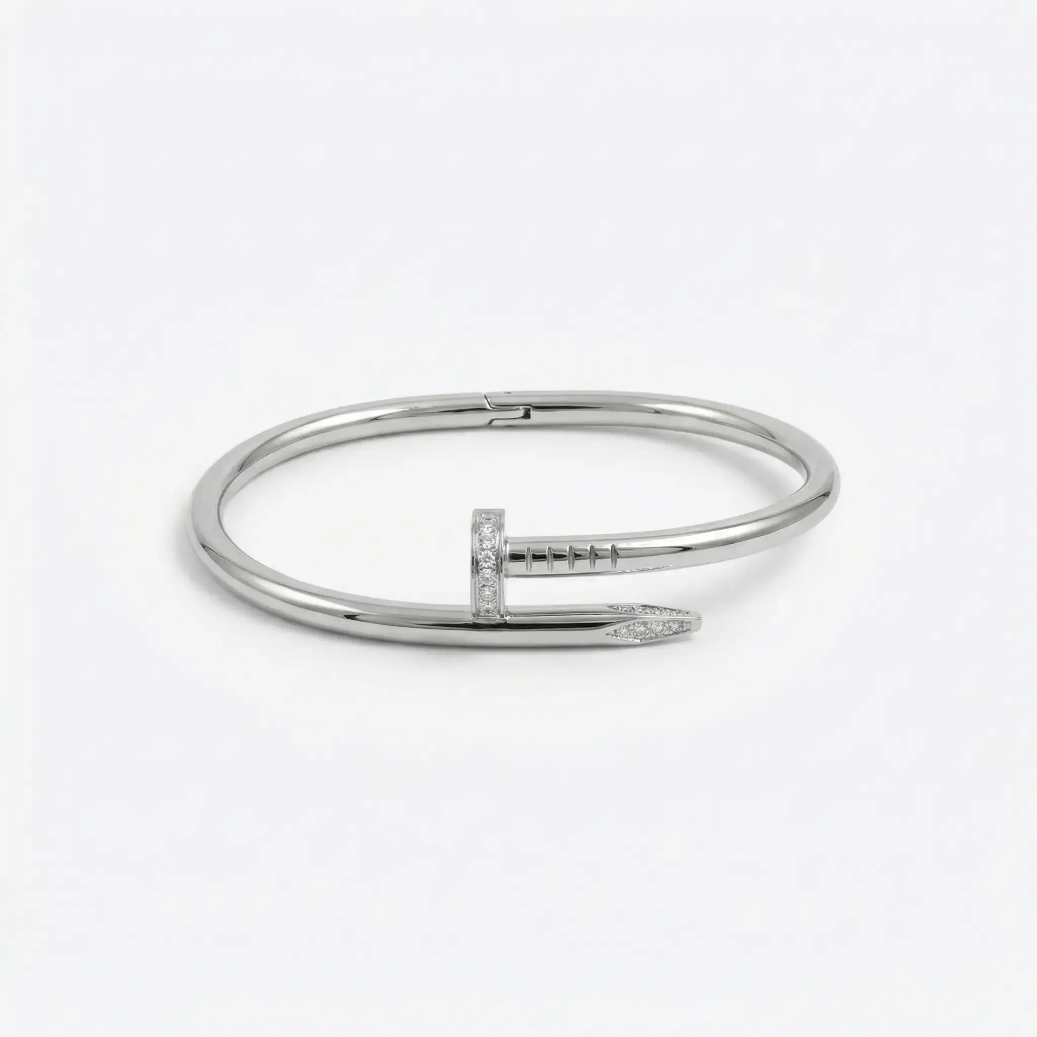 Pulseras cartier forma de clavo circonitas Plata 04.webp