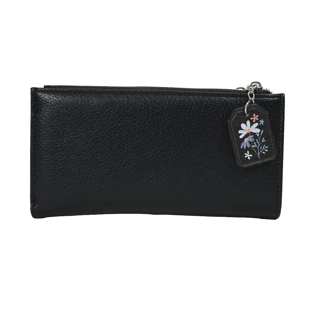 Cartera mediana flores negro 02.webp