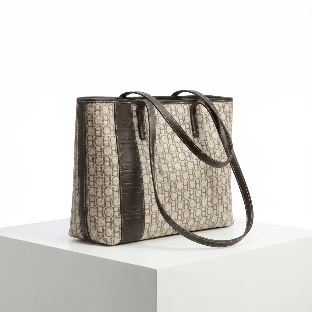 Bolso Tote Monogram mediano (Inspiración Carolina Herrera) Marron 01.webp