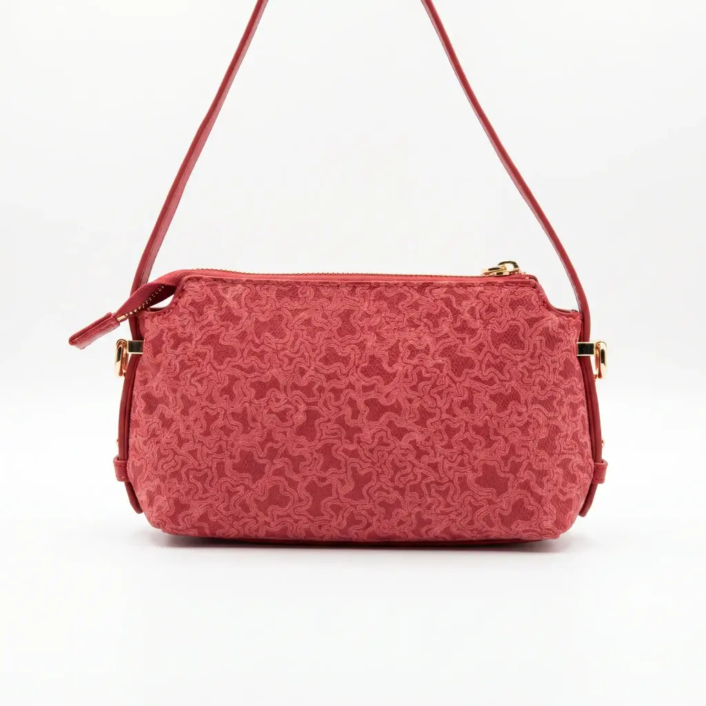 Mini bolso bandolera Bagette Kaos Lines (Inpiración Tous) Rojo 02.webp