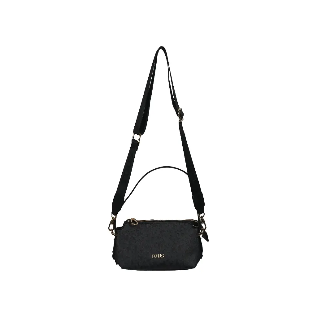 Mini bolso bandolera Bagette Kaos Lines (Inpiración Tous) Negro 02.webp