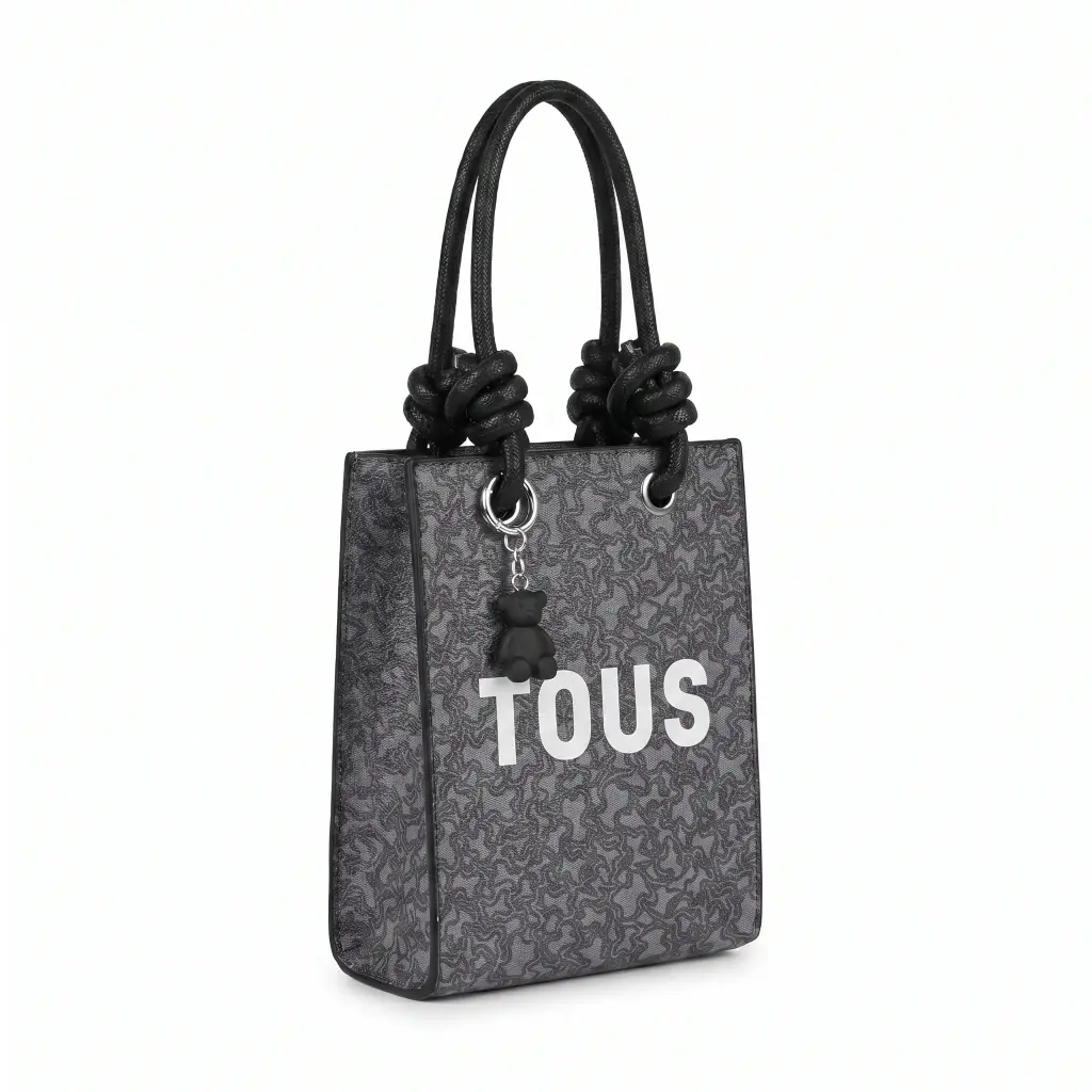 Mini bolso bandolera Kaos Lines Gris (Inspiración Tous) 06 .webp