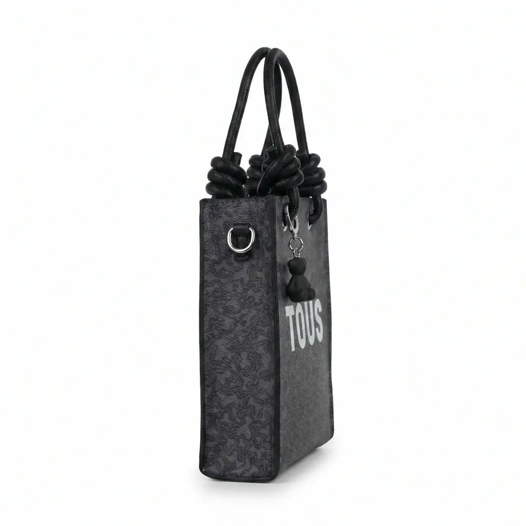 Mini bolso bandolera Kaos Lines Gris (Inspiración Tous) 04 .webp