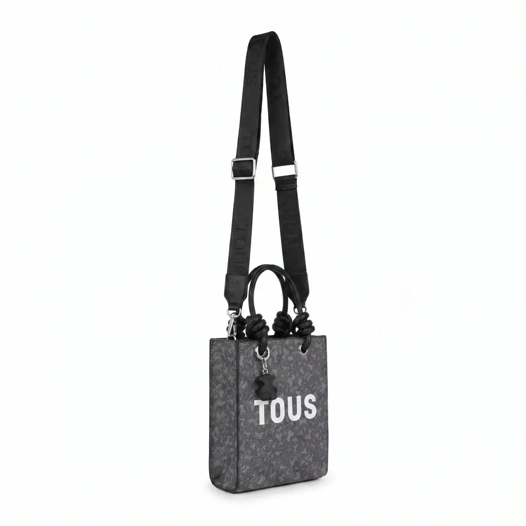 Mini bolso bandolera Kaos Lines Gris (Inspiración Tous) 07 .webp