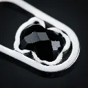 Conjunto colgante y pendientes espinelas negras Camille Plata (Inspiración Tous) 04.webp