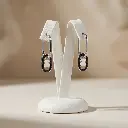 Pendientes con espinelas Negras Camille (Inspiración Tous) 08.webp