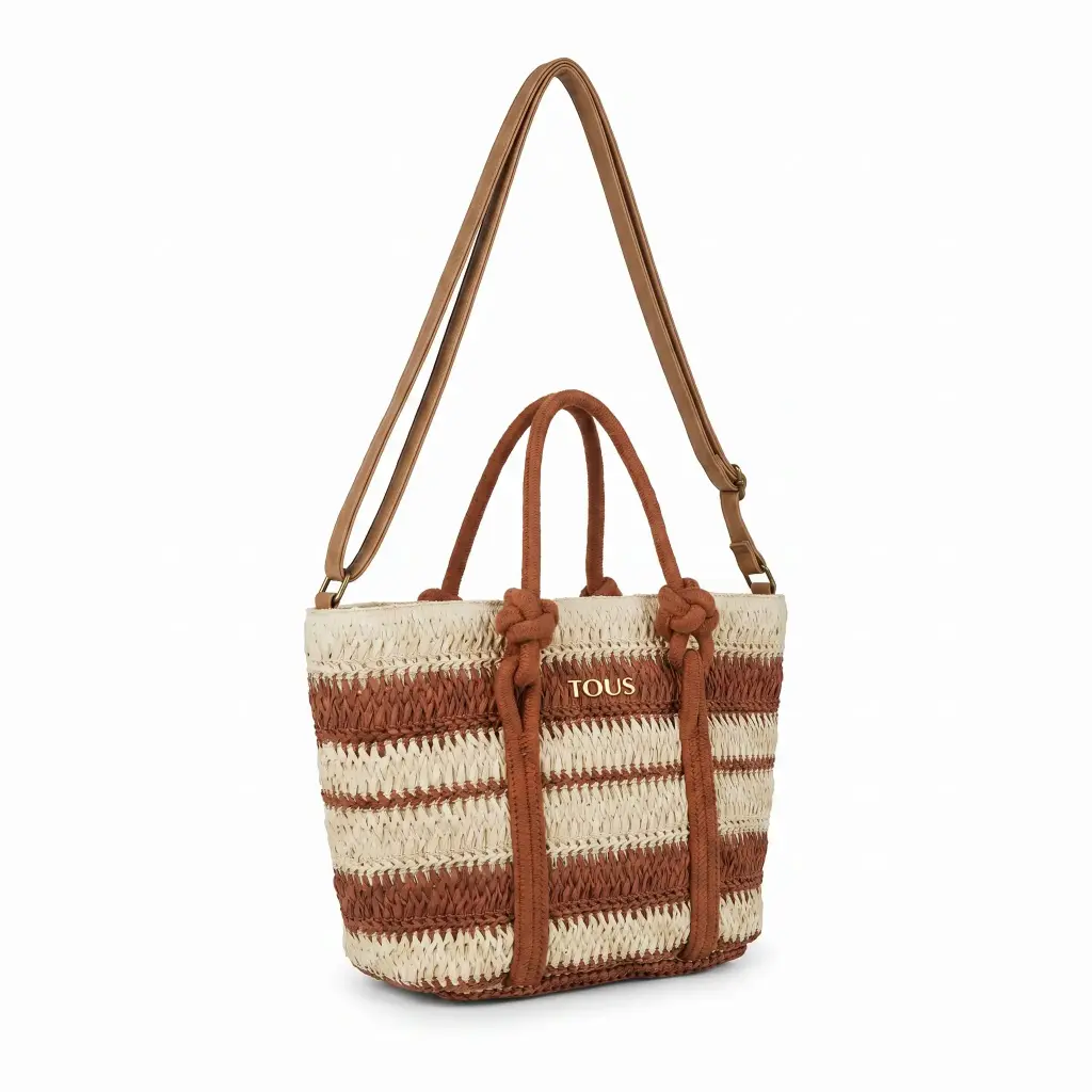 Bolso de Rafia Trenzada Lineas Color (Inspiración Tous) Color Tierra 06.webp