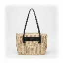 Bolso capazo mediano Scoubidou Rafia (Inspiración Tous) Negro 04.webp