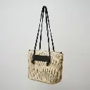Bolso capazo mediano Scoubidou Rafia (Inspiración Tous) Negro 02.webp