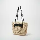 Bolso capazo mediano Scoubidou Rafia (Inspiración Tous) Negro 01.webp