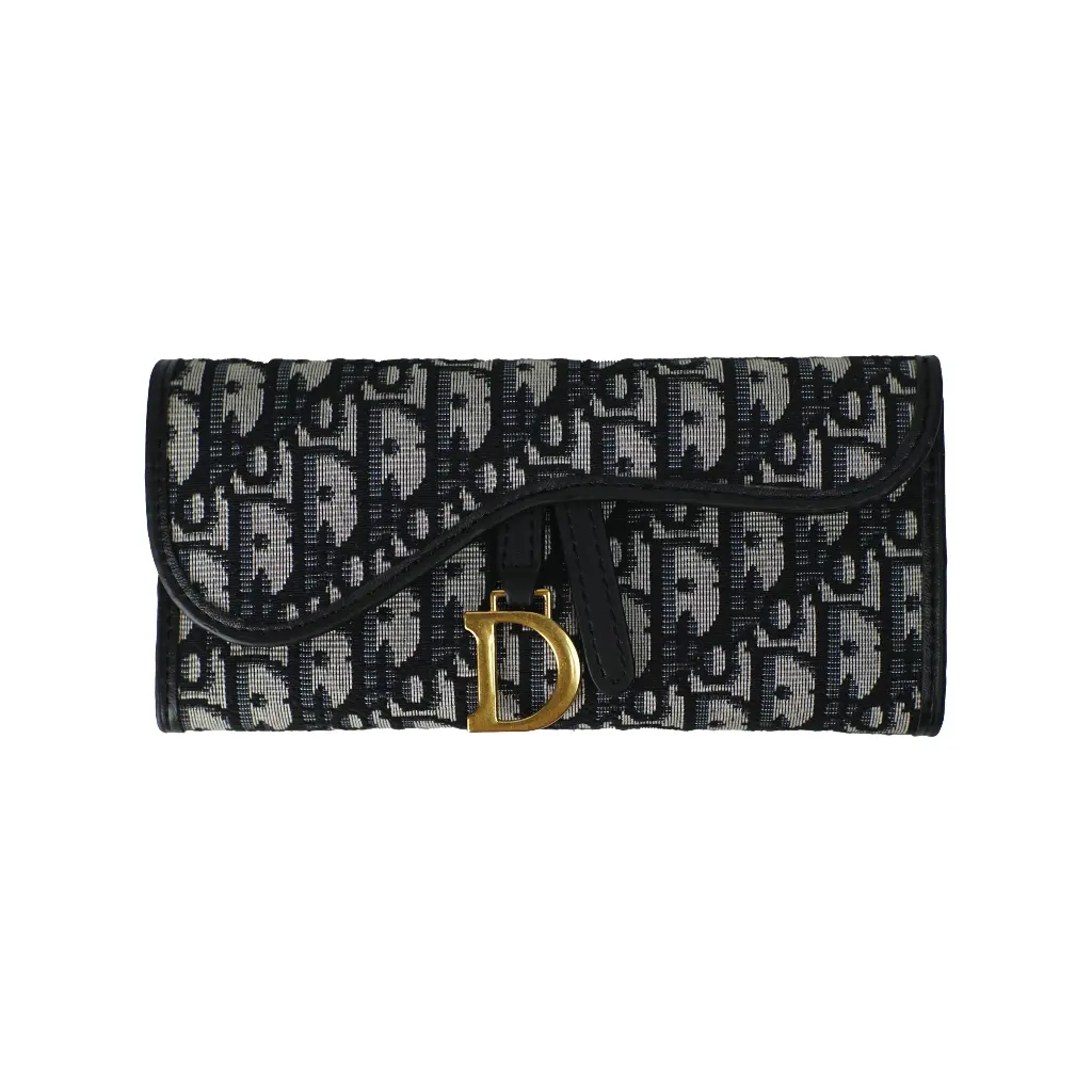 Cartera larga Monogram Trotter Saddle (Inspiración Dior) Color Azul 01.webp