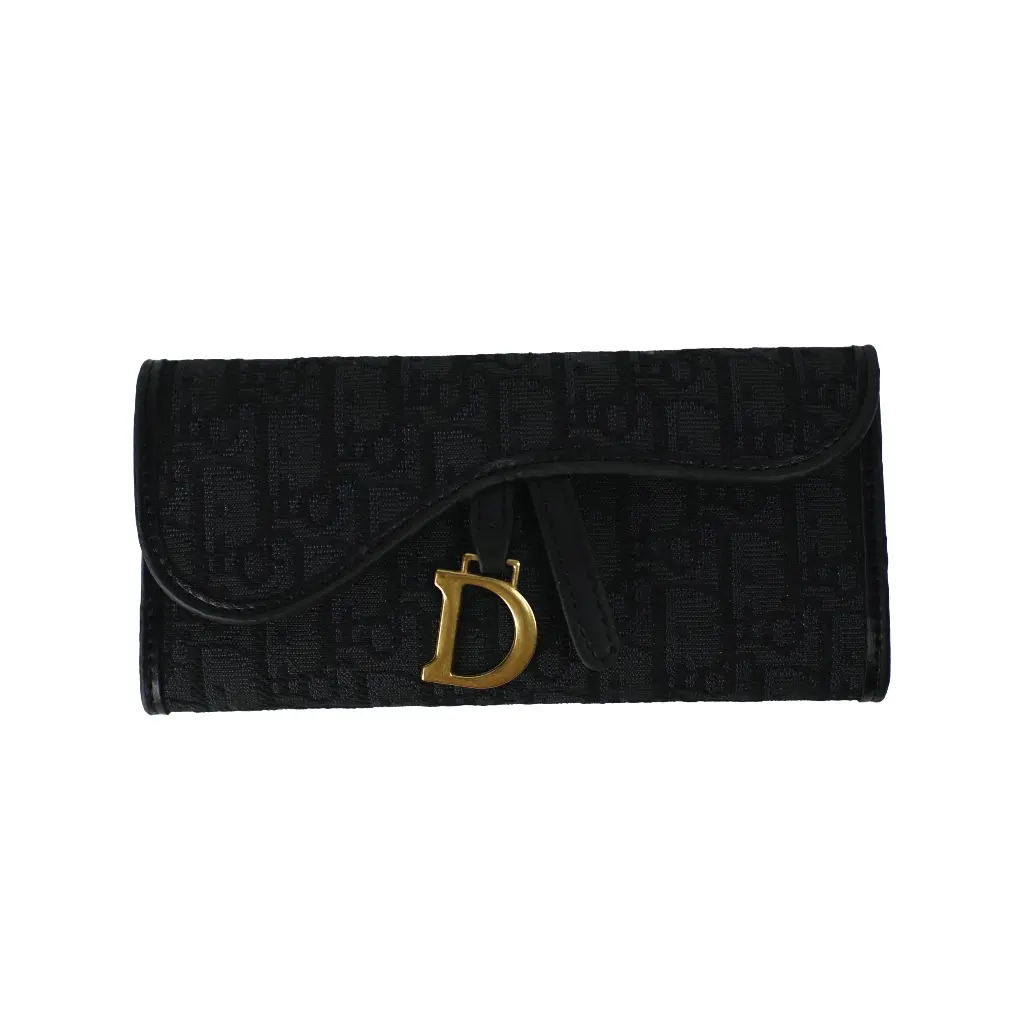 Cartera larga Monogram Trotter Saddle (Inspiración Dior) Color Negro 01.webp