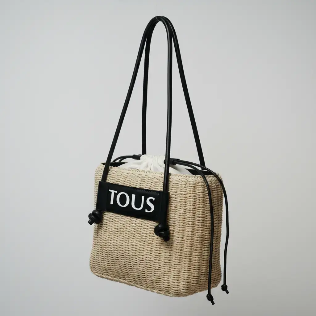 Bolso de rafia Scoubidou (Inspiración Tous) Negro 03.webp
