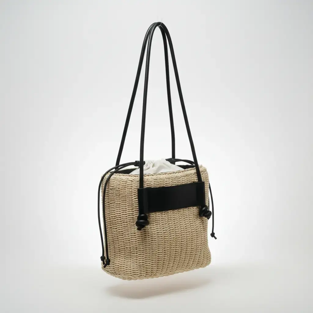 Bolso de rafia Scoubidou (Inspiración Tous) Negro 02.webp