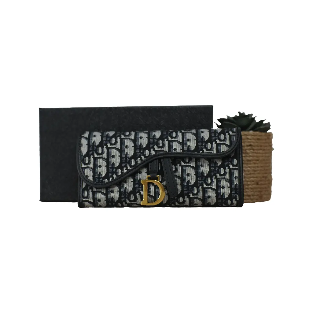 Cartera larga Monogram Trotter Saddle (Inspiración Dior) Color Azul 03.webp