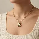 Colgante de eslabones con osos (Inspiración Tous) Dorado 03.webp