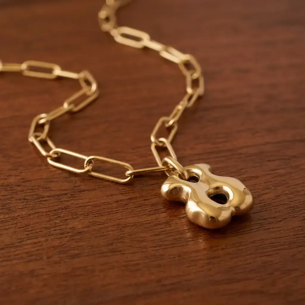 Colgante de eslabones con osos (Inspiración Tous) Dorado 02.webp
