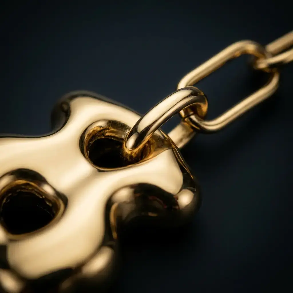 Colgante de eslabones con osos (Inspiración Tous) Dorado 05.webp