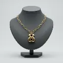 Colgante de eslabones con osos (Inspiración Tous) Dorado 01.webp