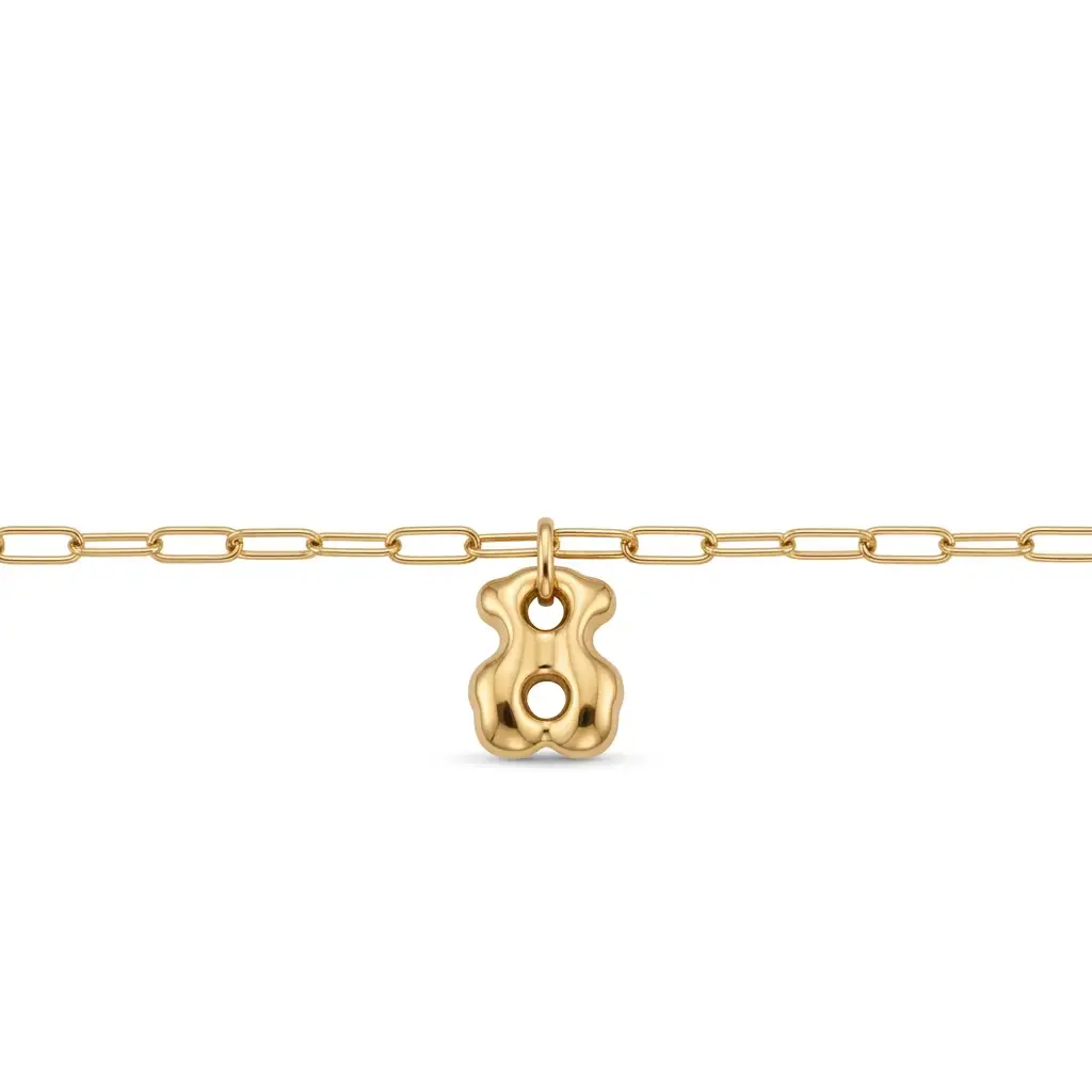 Colgante de eslabones con osos (Inspiración Tous) Dorado 06.webp